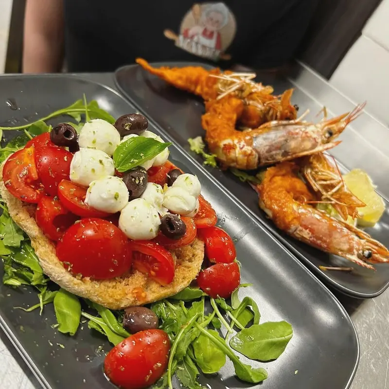 Bruschetta con gamberoni
